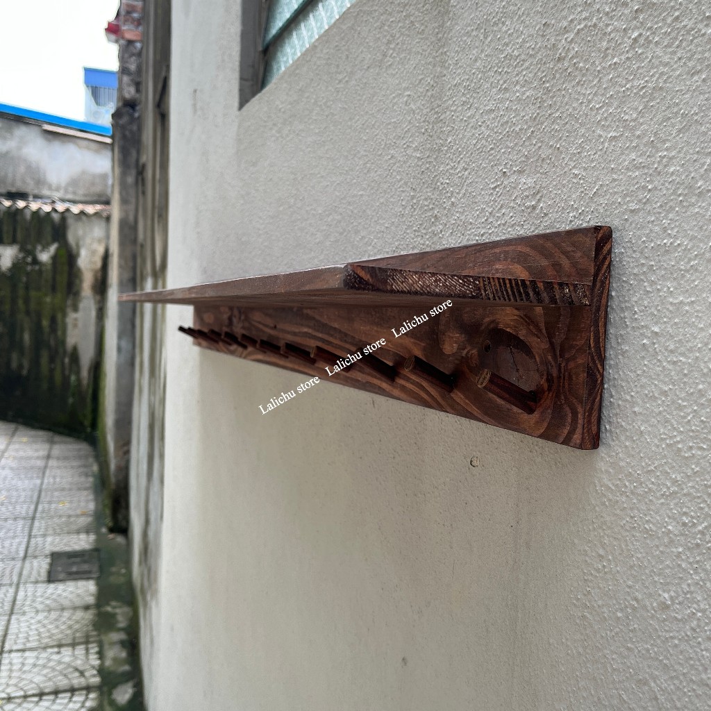 [Sẵn] Móc treo đồ, kệ để đồ có móc treo, kệ gỗ trang trí