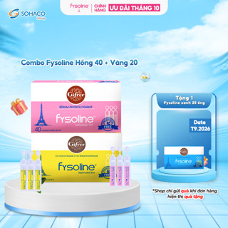 Combo Nước muối sinh lý Fysoline hồng 40 ống x 5ml và vàng 20 ống x 5ml vệ sinh mắt, mũi, miệng cho bé