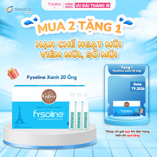 Nước Muối Ưu Trương Fysoline Pháp Hỗ Trợ Giảm Ngẹt Mũi, Khô Mũi , Dị Ứng Cho Bé - Hộp Xanh 20 Ống x 5ml