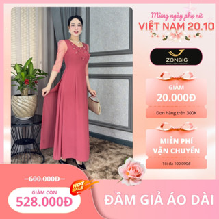 Đầm giả áo dài Zonbig - Đầm cho mẹ trung niên chất liệu Voan Chiffon đẹp mướt mịn mát - Y1259