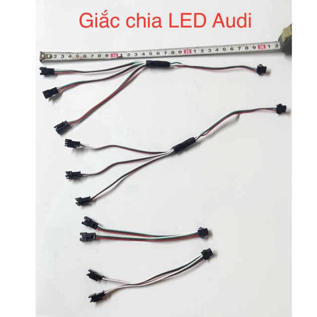 Giắc Chia Led Audi nối dài dùng nhiều dây led audi loại 1 chia ra 2 dây và 1 chia ra 3 dây độ audi c