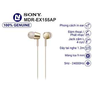 Tai nghe Sony MDR EX155AP in ear có dây với micro đàm thoại - đầu cắm 3.5mm