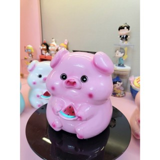  Heo Đất Mẫu Heo Ăn Dưa Hấu Ống Heo Lợn Đất Tiết Kiệm Dưa Hấu Dễ Thương 