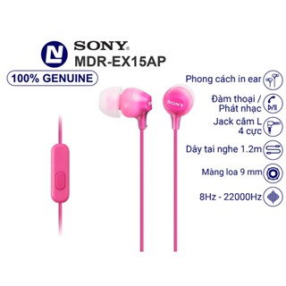 Tai nghe Sony MDR EX15AP in ear có dây với micro đàm thoại - đầu cắm 3.5mm