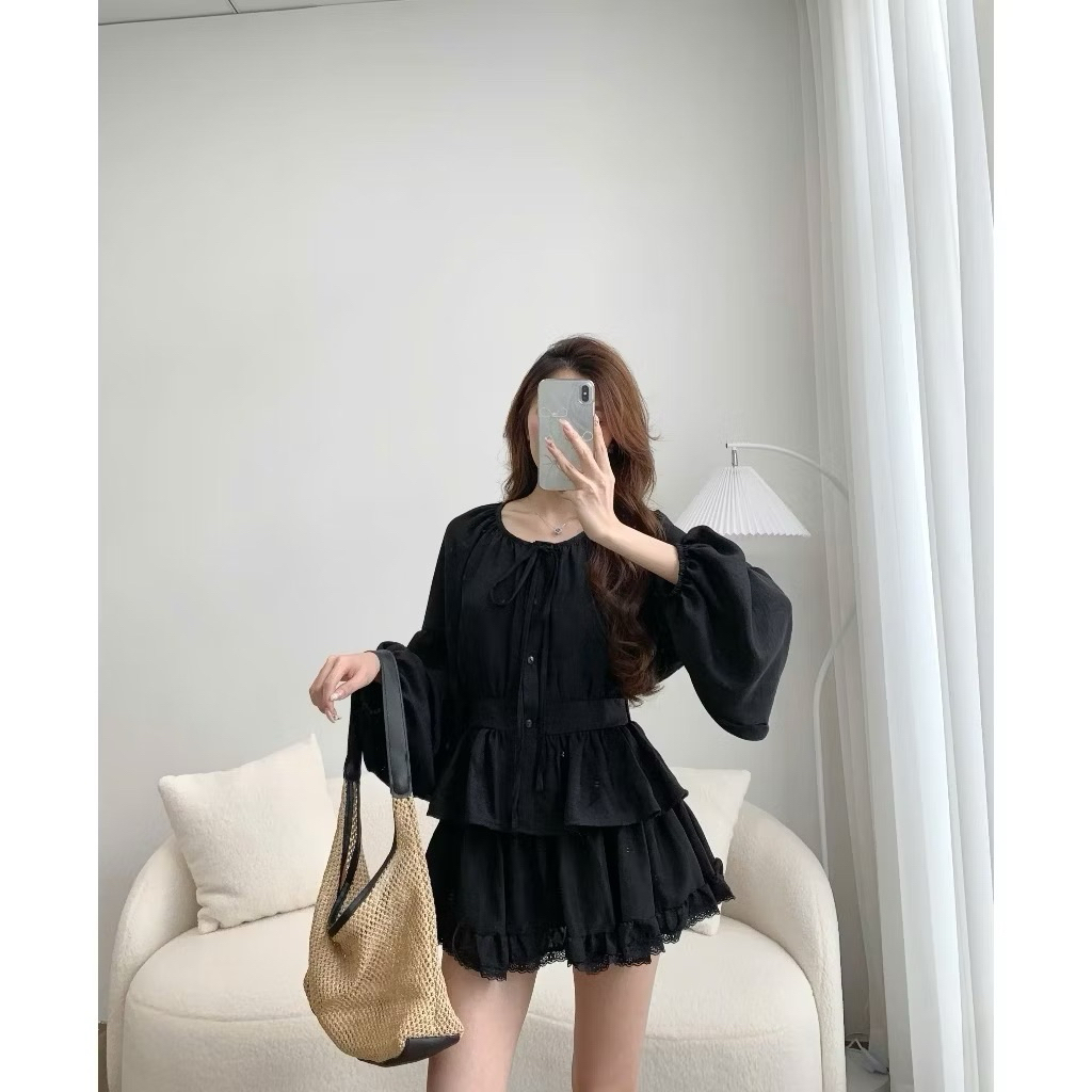 Áo Sơ Mi Cổ Nơ Tay Bồng Thân Bo Eo Chun Lưng Chất Đũi A3168 Kenco clothing.saigon Thời Trang Nữ | BigBuy360 - bigbuy360.vn