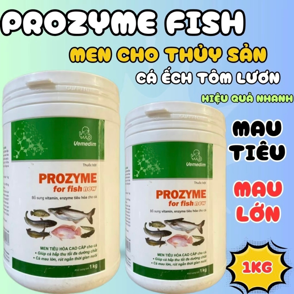 Prozyme fish men cho thủy sản cá , ếch, lươn, tôm 1kg