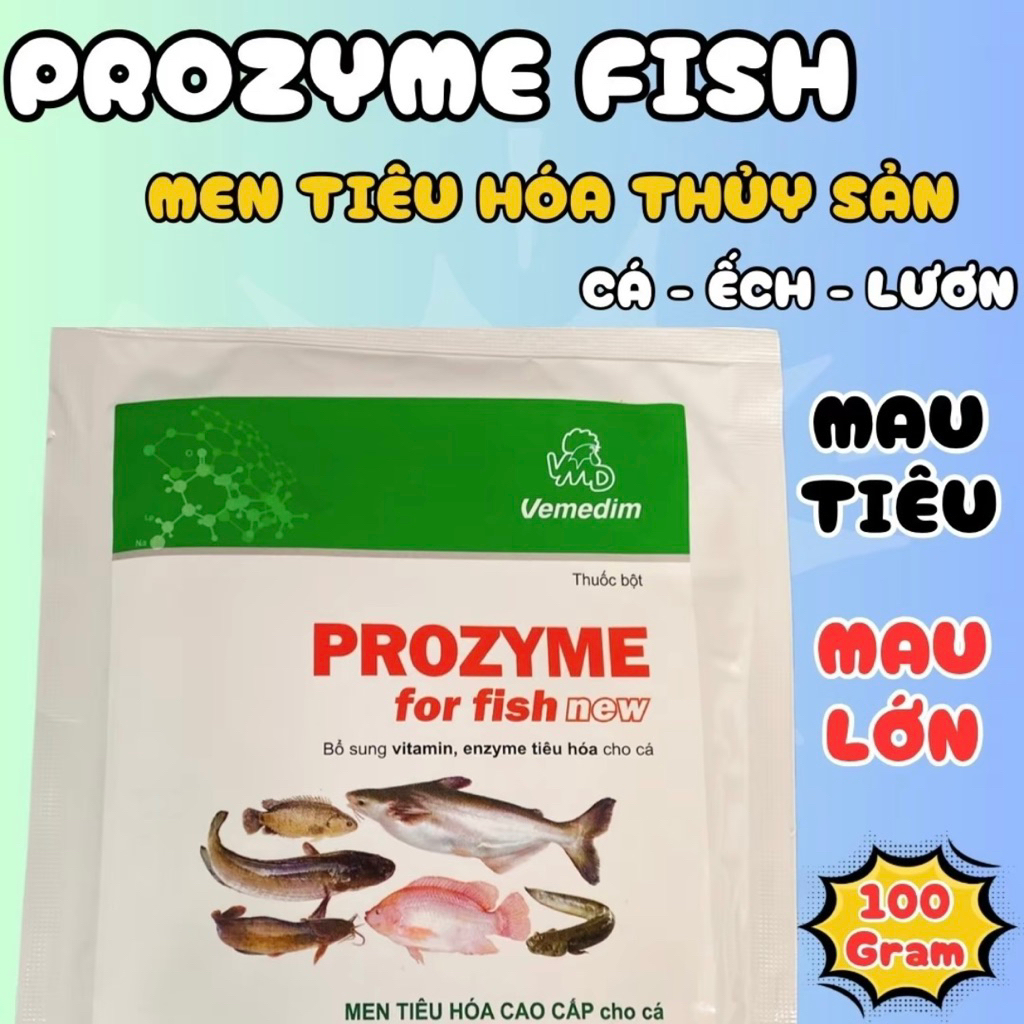 Prozyme fisy men tiêu hóa thủy sản cá, ếch , lươn, tôm 100g