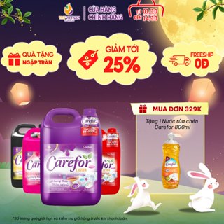 Nước giặt xả vải quần áo thơm lâu Carefor chính hãng 4 mùi hương giặt máy giặt tay can 5L