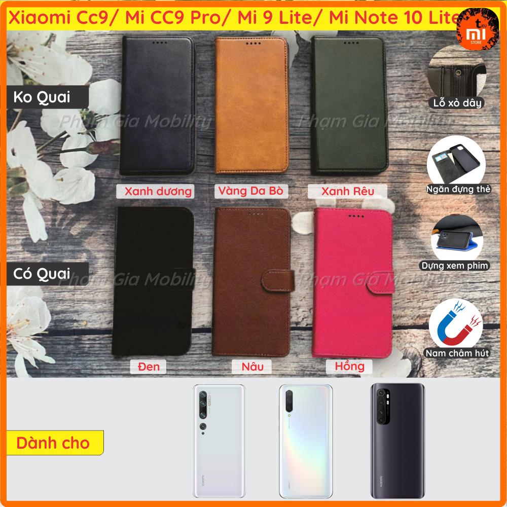 Bao da ốp da, ví da, nắp gập Xiaomi Mi CC9/ Mi CC9 Pro, 9 Lite/ Note 10 Pro Lite có ngăn thẻ, chất d