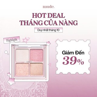 Bảng Phấn Bắt Sáng 4 Ô mude Full Bloom Glow Palette Hiệu Ứng Lấp Lánh Rực Rỡ (5g)