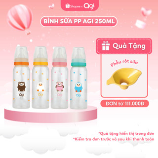Bình sữa cổ hẹp PP Agi 250ml [ BAO BÌ MỚI ]