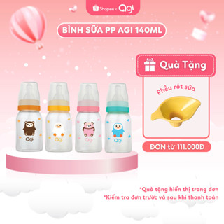 Bình sữa cổ hẹp PP Agi 140ml [ BAO BÌ MỚI ]