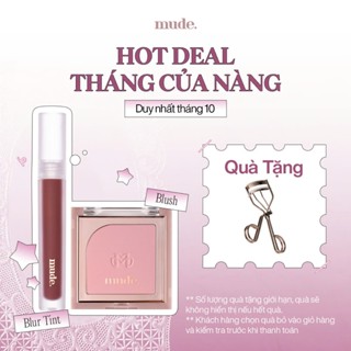 Combo Phấn Má Hồng Mịn Lì Kiềm Dầu Chuẩn Màu mude (5g) & Son Tint Bùn mude Mềm Mịn Phủ Mờ Viền Môi (3g)