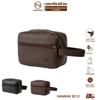   DAILY_HANAMA _ Túi Đeo hông Da PU thiết kê dáng ngang trần trám SO 11 Hanama hai màu Nâu - Đen 
