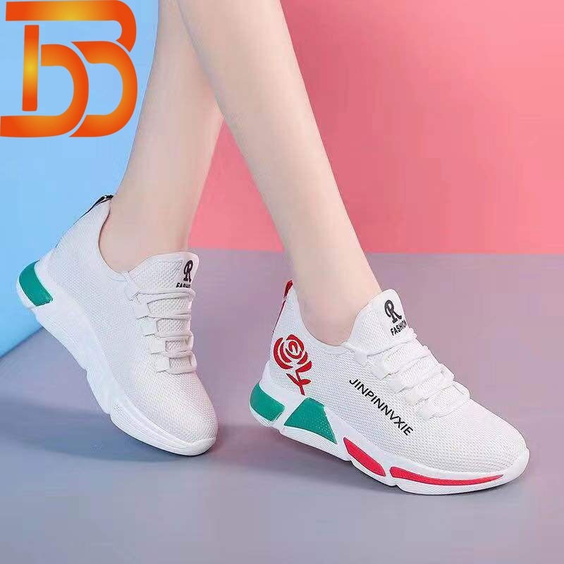 Giày thể thao nữ, giày lưới thoáng khí, giày vải phong cách Hàn Quốc, giày thường ngày