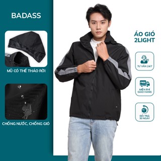 Áo Khoác Gió Nam BADASS 2LIGHT Phản Quang Siêu Nhẹ, Chống Nước, Có Mũ Tháo Rời Tiện Lợi - AKGOL614