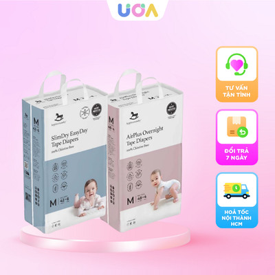 [MEGA] Bỉm tã dán Applecrumby Overnight - Slimdry Easyday Mega đủ size cho bé