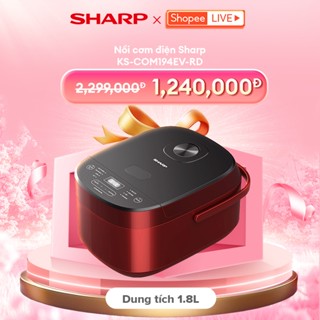 Nồi Cơm Điện Tử Sharp KS-COM194EV-BK/RD 1.8L [8 Chức năng nấu, Công Suất 790W]