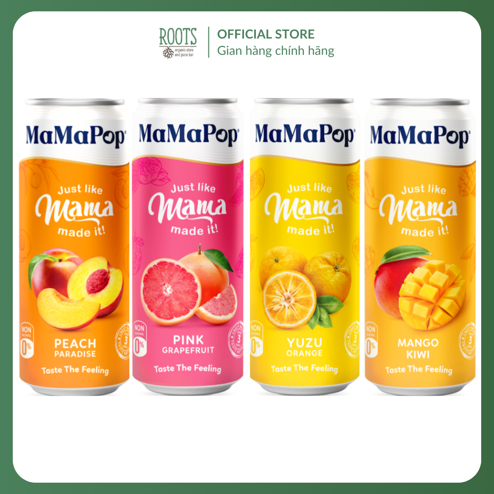 (Ship hỏa tốc) MAMAPOP - Nước Trái Cây Có GA, Sparkling Drink (330ml)
