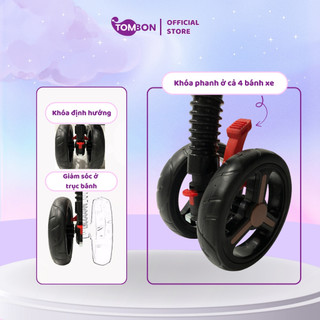 Xe đẩy 2 chiều HT 105 khung vàng đồng, thiết kế đẩy 2 chiều, 3 tư thế ngồi, ngả, nằm cho bé từ sơ sinh