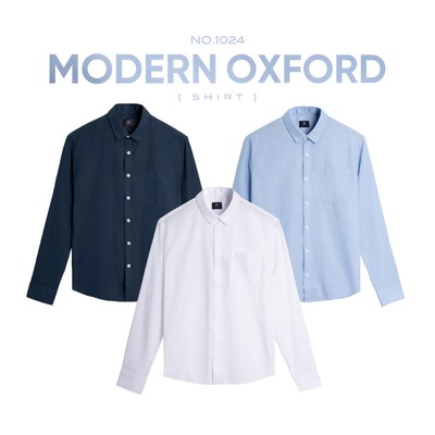 Áo sơ mi nam OXFORD tay dài URBAN vải dày dặn vừa phải thoáng khí ít nhăn, phom regular fit gọn gàng NO.1024