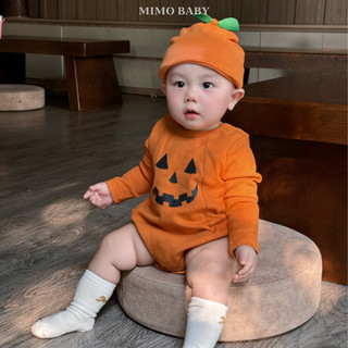 Bộ áo liền quần bí ngô cho bé trai bé gái Mimo Baby BL5.003