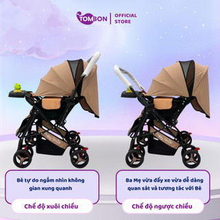 Xe đẩy 2 chiều HT 105 khung đen, thiết kế đẩy 2 chiều, 3 tư thế ngồi, ngả, nằm cho bé từ sơ sinh