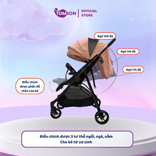 Xe đẩy 2 chiều 3 tư thế FUNNIO KM688 dùng cho bé từ sơ sinh, gấp lại nhỏ gọn để được trước xe máy ga
