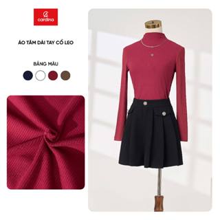   Xả kho Áo giữ nhiệt nữ CARDINA vải tăm cotton kiểu dáng cổ leo dài tay 5AHF02 