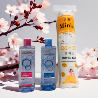  Combo Nước tẩy trang MILAREAL cho da khô và da nhạy cảm 400ml kèm bông tẩy trang Capelli 150 miếng 