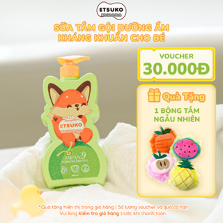 Sữa Tắm Gội ETSUKO Hương Dưa Lưới Nhật 400ml Dưỡng Ẩm Dịu Nhẹ Kháng Khuẩn Bảo Vệ Cho Bé, An Toàn Cho Da Nhạy Cảm (NEW)