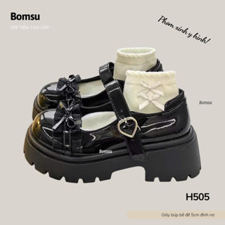   Deal hot  Giày búp bê nữ nâng đế 5cm H-505 đế xịn phom xinh - giày lolita nữ thoải mái xinh xắn 
