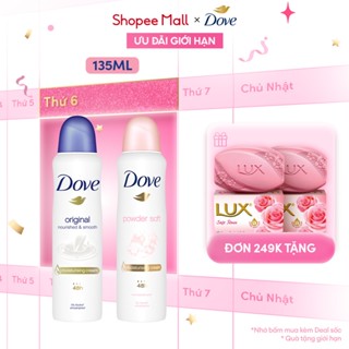 Xịt Khử Mùi Dove Dưỡng Da Sáng Mịn dành cho nữ 135ml