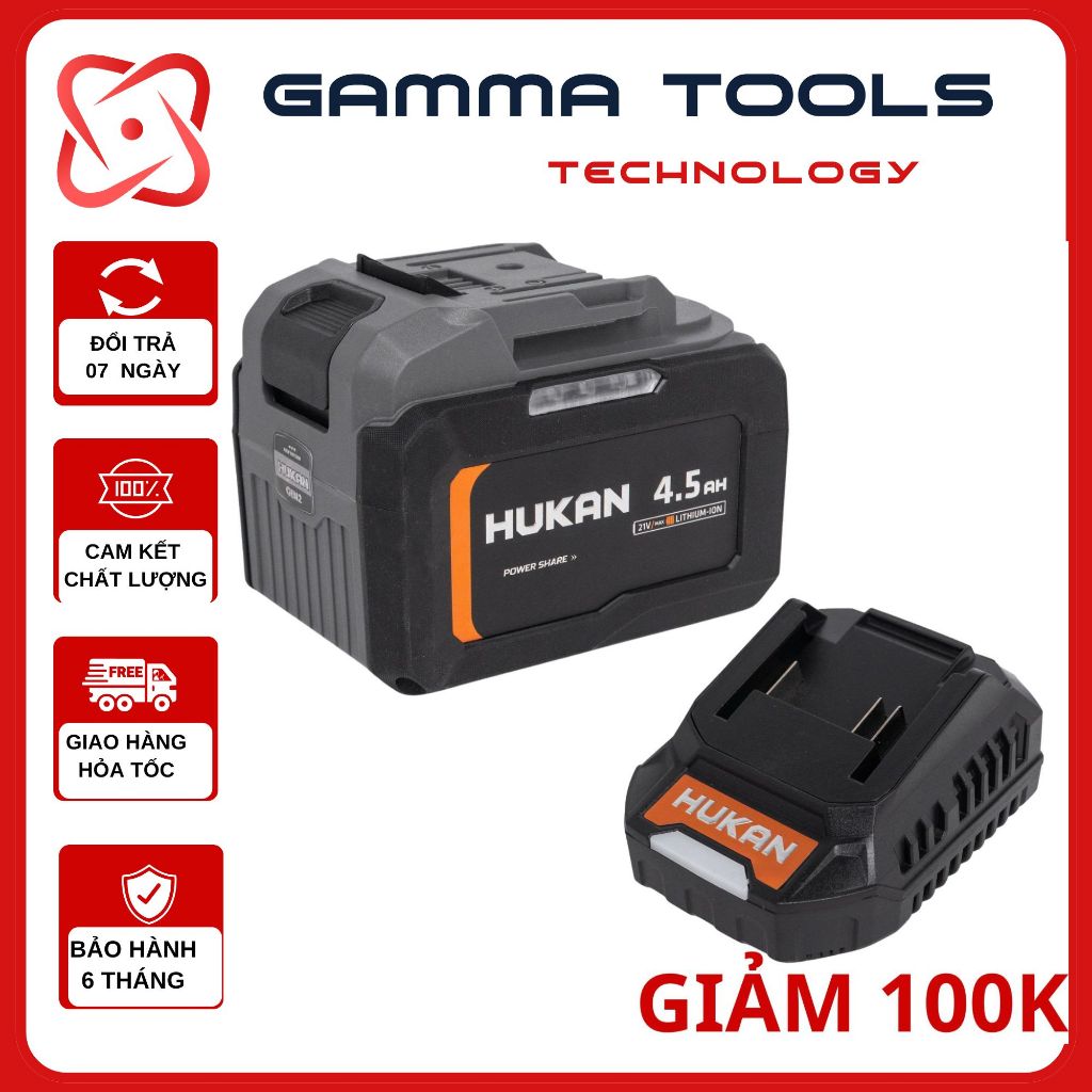 Pin HUKAN 10 Cell,15 Cell vỏ Xám - Dòng xả cao 10C - 15C, Dùng cho máy khoan, mài, vít chân phổ thôn