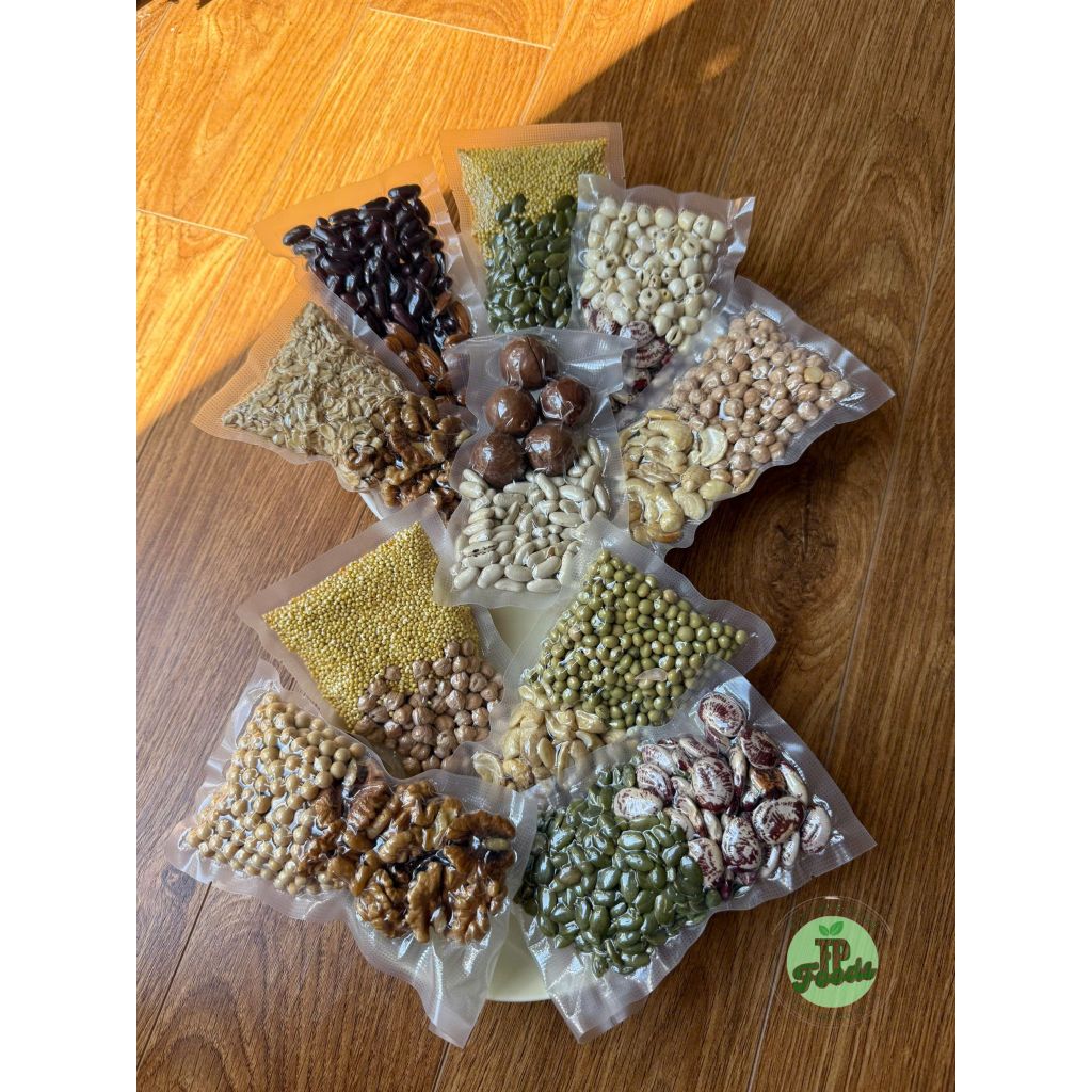 [SET2] 10 Gói Hạt 100g Mix Nấu Sữa TP Food | Macca, Hạnh Nhân, Đậu Ngự, Hạt Kê| Hạt Sống Nguyên Chất