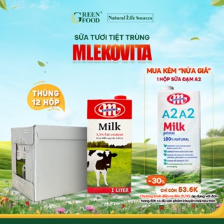 Thùng 12 Hộp Sữa Tươi Tiệt Trùng Mlekovita Nguyên Kem 1L - Độ béo 3.5%, Giàu Canxi, Nhập Khẩu Ba Lan