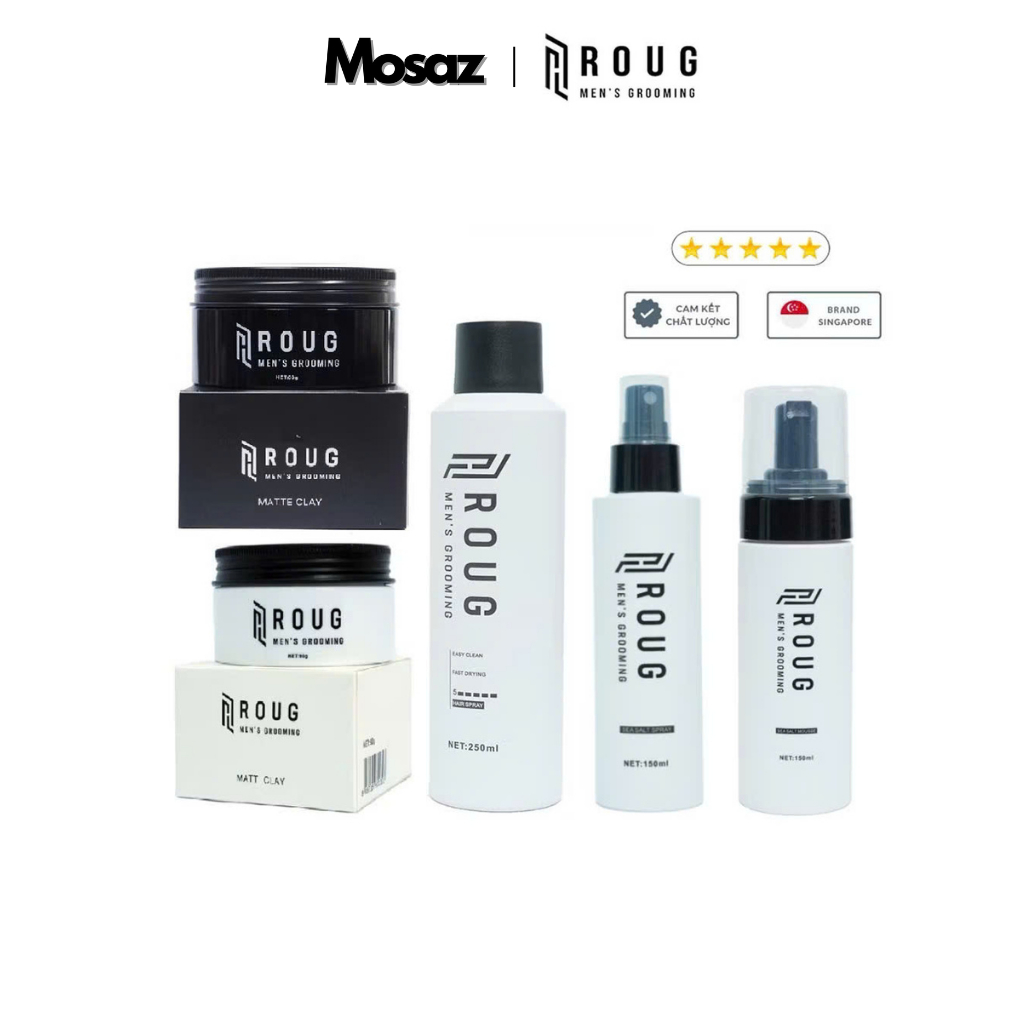 ROUG Sáp vuốt tóc, Gôm xịt tóc Roug Matt Clay, Matte Clay, Bọt tạo phồng Roug, Xịt tạo phồng