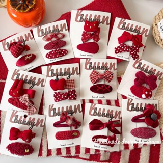  Kẹp tóc nơ màu đỏ Bunny nhiều hình xinh cho bé gái dịp tết và giáng sinh  HÀNG SẴN  BN2022 