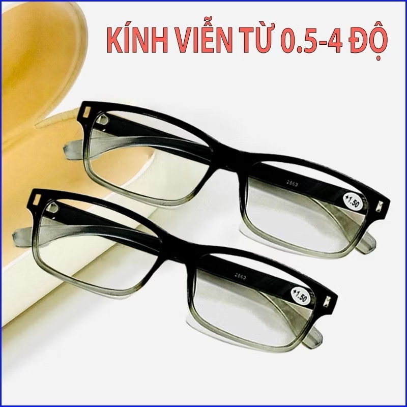 Kính lão cho người lớn tuổi đọc sách - Kính lão gọng nhựa ôm sát mặt chống ánh sáng xanh 020 _ Sunny