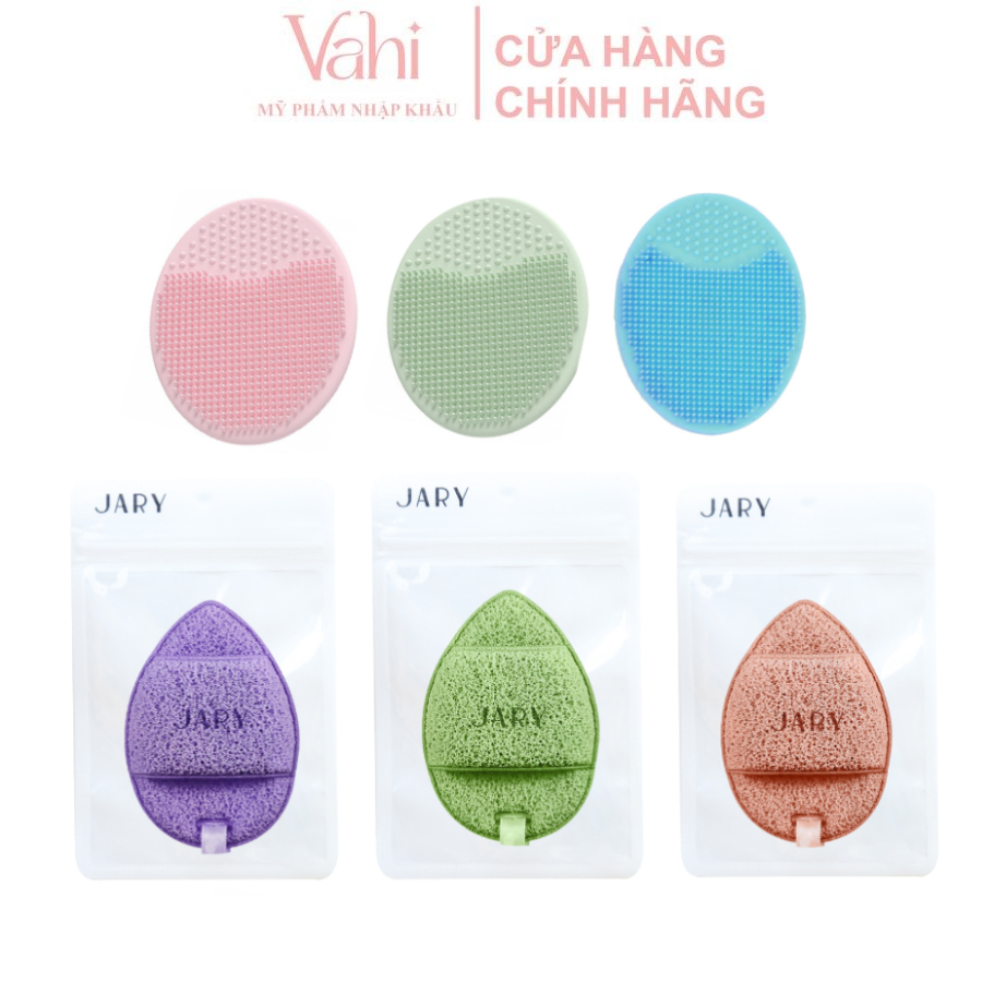 Cọ Silicon, Miếng Bọt Biển Rửa Mặt Jary Cleansing Blush/Sponge Làm Sạch Sâu Làn Da