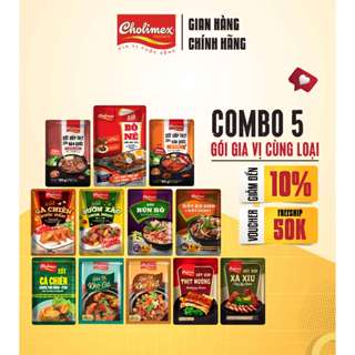  Combo 5 Gói Gia Vị Cholimex Cùng Loại – Xốt ướp gia vị nấu ăn tiện lợi chính hãng Cholimex 