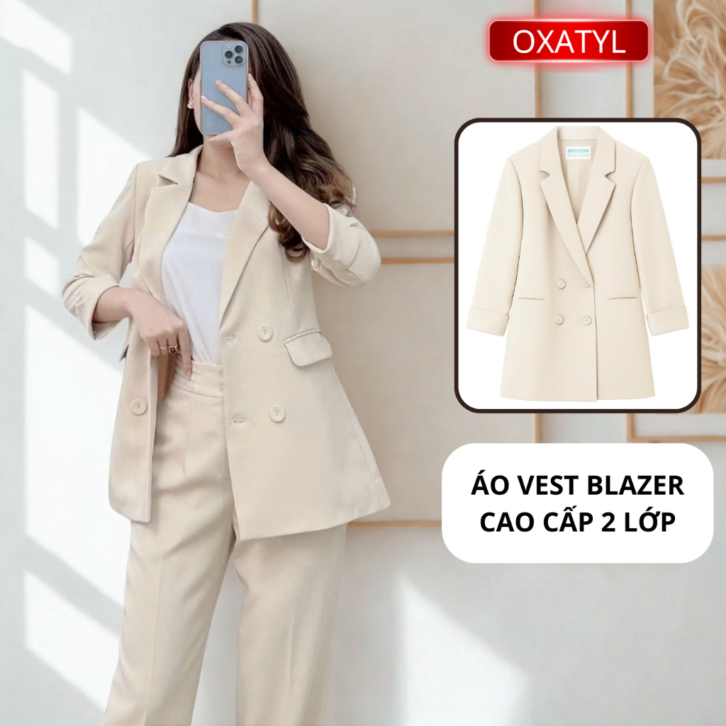 Áo vest Blazer nữ cao cấp OXATYL M453 với thiết kế hiện đại và thanh lịch 2 lớp tay lỡ | BigBuy360 - bigbuy360.vn