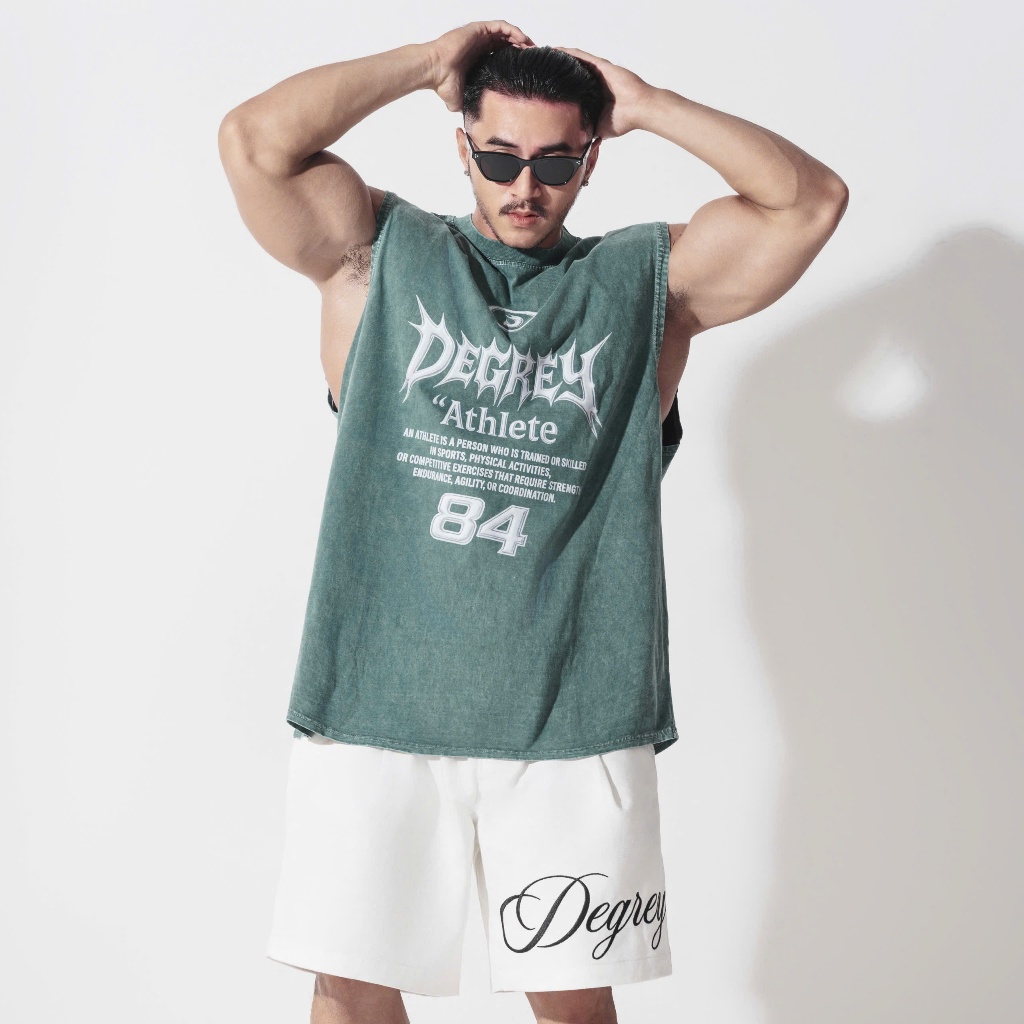 Áo ba lỗ Tank Top Degrey Cotton màu WAX Big Logo