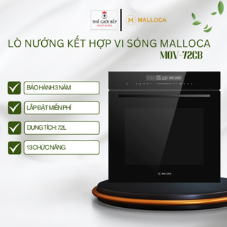 Lò nướng kết hợp vi sóng âm tủ Malloca MOV-72 CB - Dung tích 72L, 13 chức năng nấu - BNK