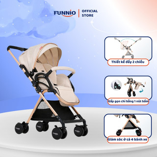  Xe đẩy cho bé sơ sinh Funnio A10 thiết kế 2 chiều 3 tư thế ngồi ngả nằm khung hợp kim nhôm cao cấp 