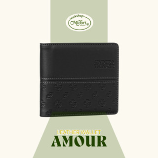 Ví Da PU Ngang Monogram AMOUR Unisex Nam Nữ Bóp Đựng Tiền Thẻ Nhiều Ngăn Tiện Dụng | MI MIDORI