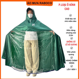  Áo mưa choàng xoè vải nhũ siêu to rộng raboco form đại trùm kín xe ô kính cao trong suốt big size 1 đầu 2 đầu 