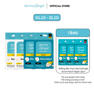 Combo 4 Miếng Dán Mụn Không Tiệt Trùng Derma Angel Acne Patch - 2 Day 12 & 2 Night 12