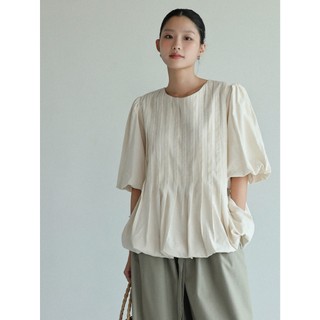  Áo babydoll xếp ly form bí tay phồng SOMS | Lumen Top 