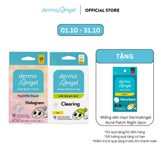 Combo Miếng Dán Mụn Derma Angel Beauty Patch 12 - Perfect Coverage & Acne Patch Plus Day 12